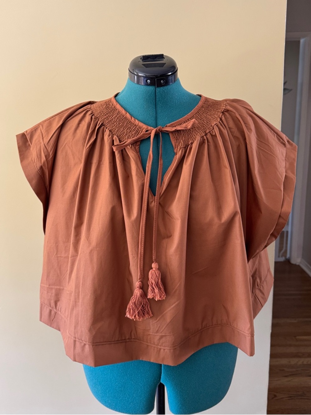Rust color loose boho top